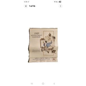 1989 Norman Rockwell Appointment Calendar State Farm Insurance Spiral Bound VTG